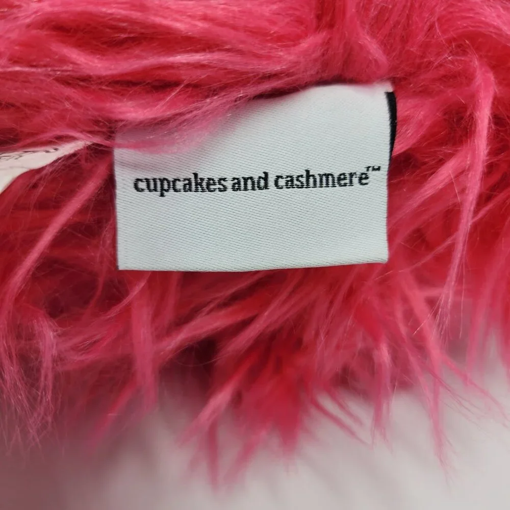 Cupcakes and Cashmere Pink Faux Fur Pumpkin Plush Fall Decor 15 Inch